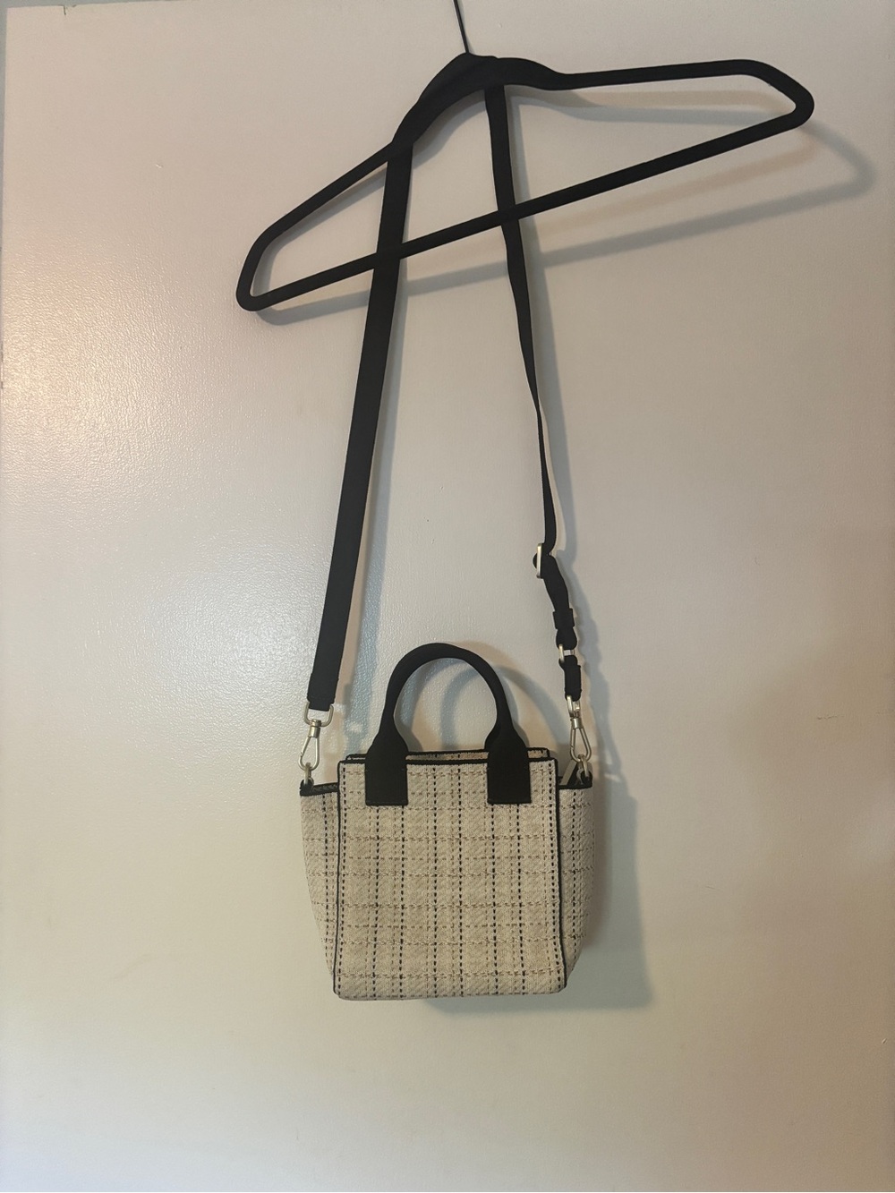 Rothy’s Cream Tweed Mini Tote Crossbody Bag